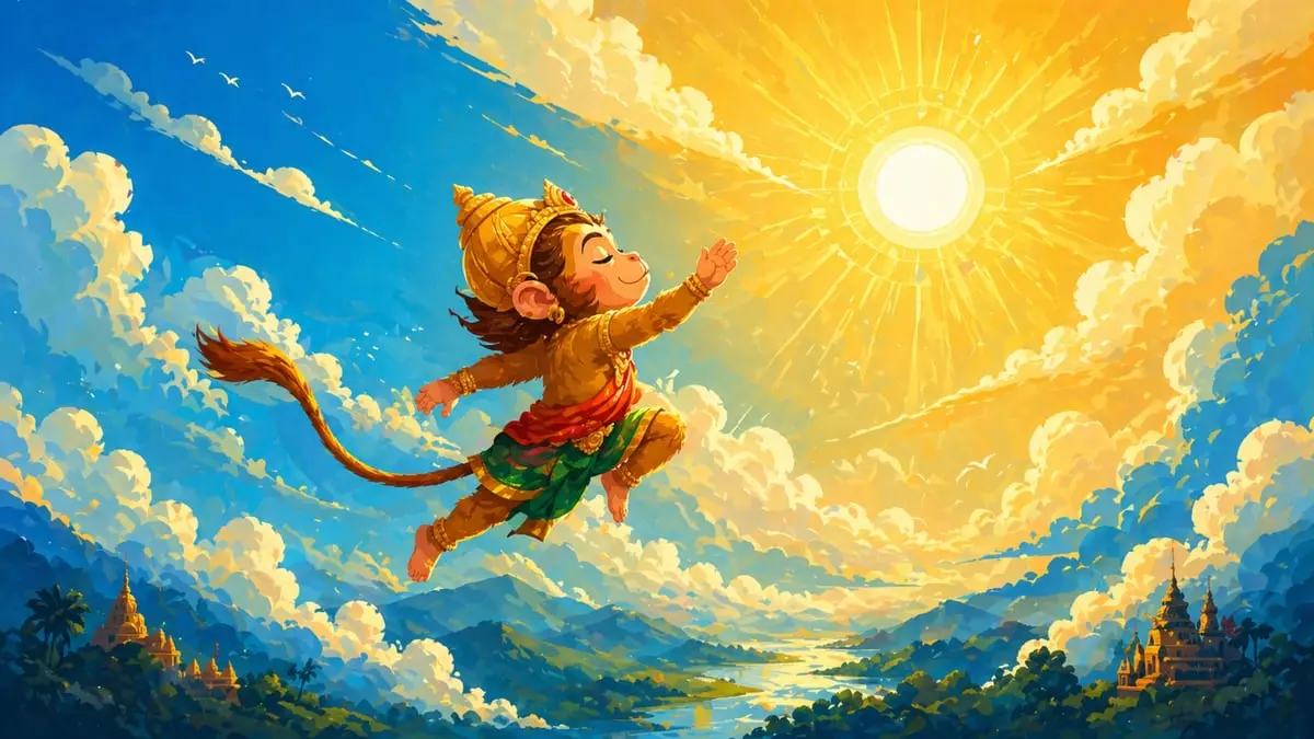 Bal Hanuman Surya Leela Wallpaper