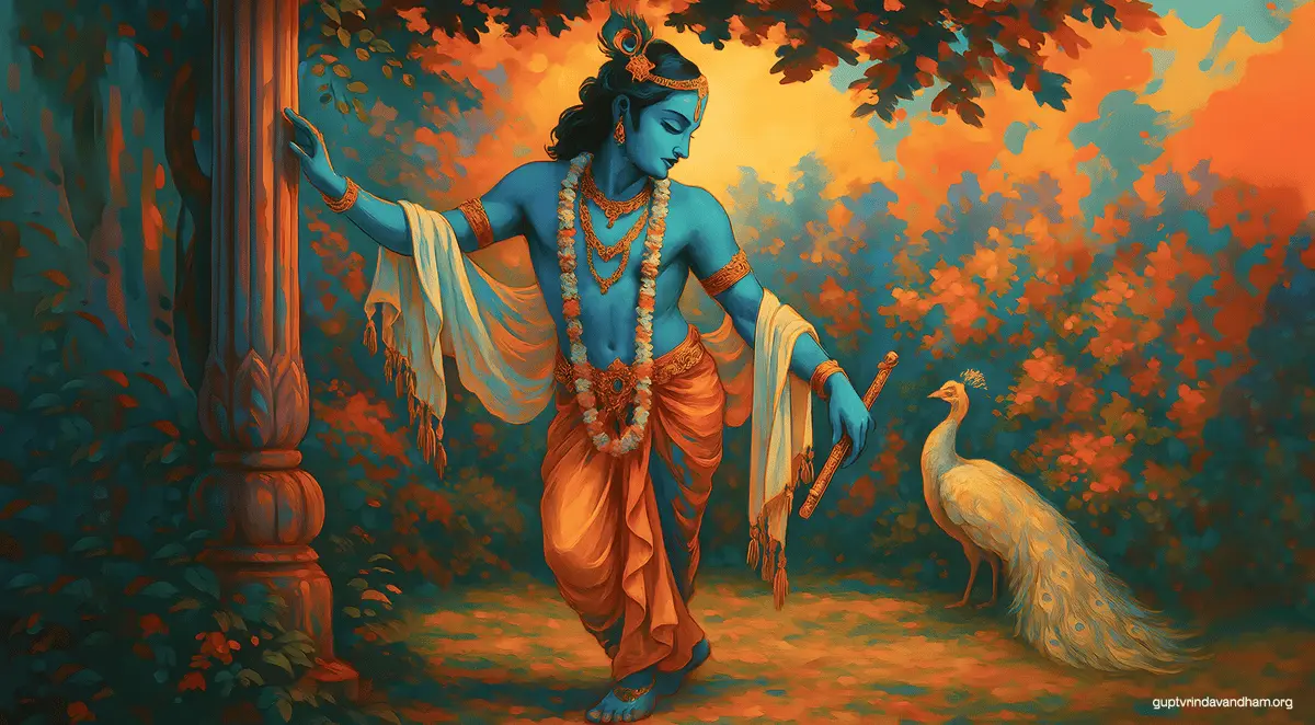 Krishna With Peacock Nature Wallpaper