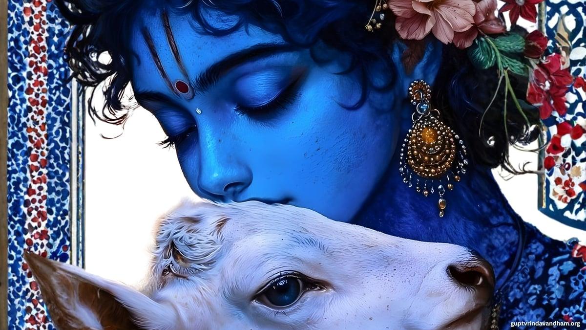Lord Krishna With Cow Wallpaper