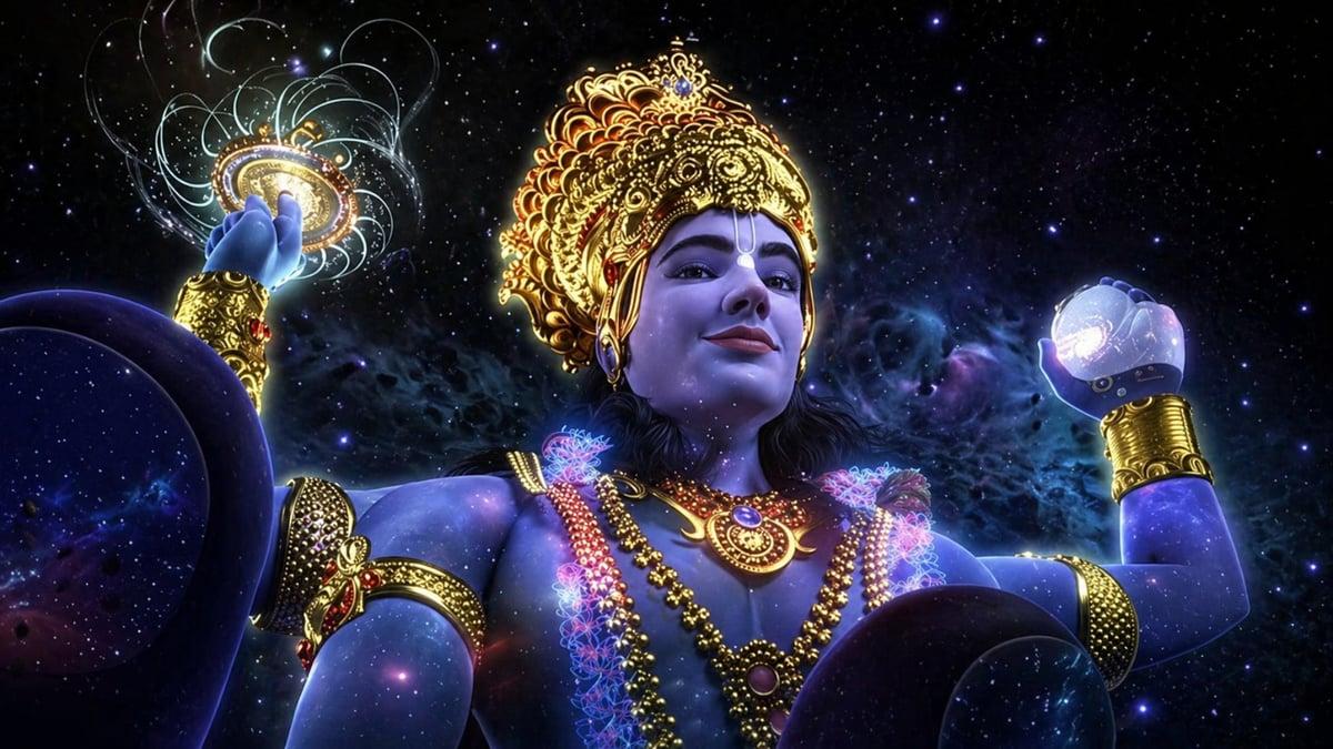 Vishnu Cosmic Form Wallpaper