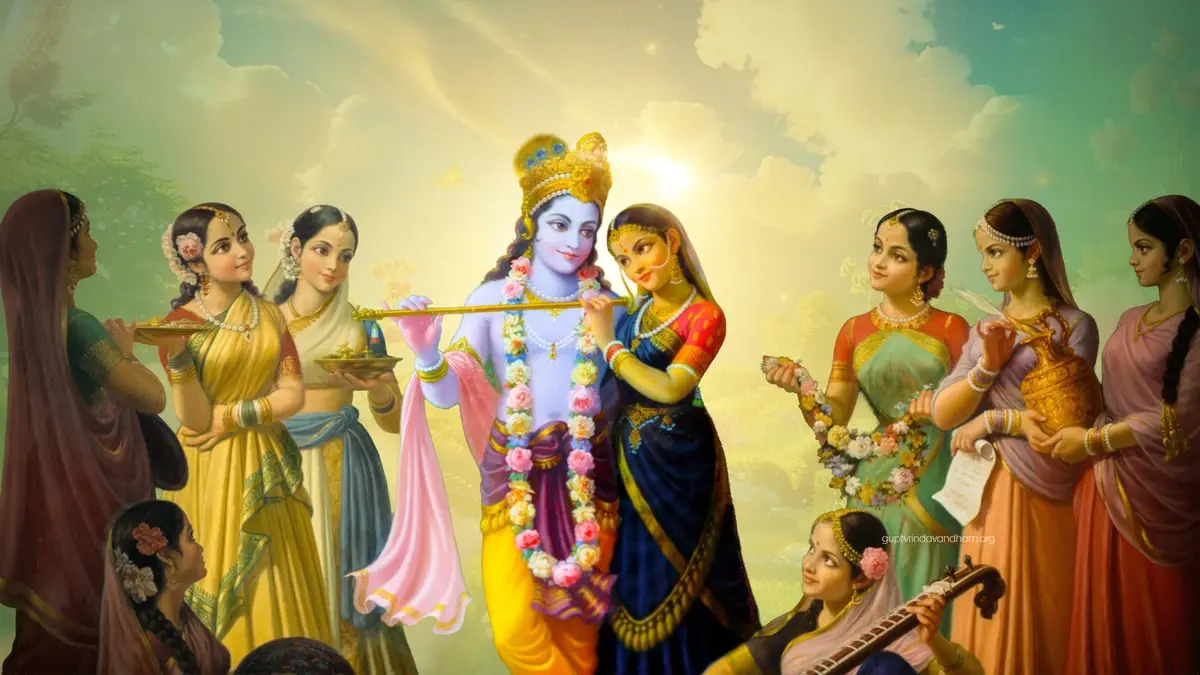 Radha Krishna Gopis Vrindavan Leela Painting