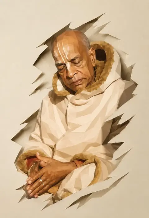 Srila Prabhupada Folded Hands Low Poly Art Wallpaper