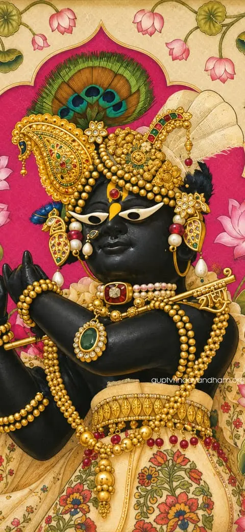 Giri Govardhan Golden Shringar Lotus Darshan