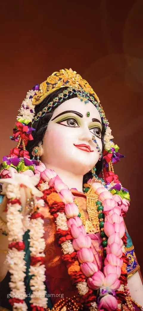 Radharani Lotus Pink Garland Darshan