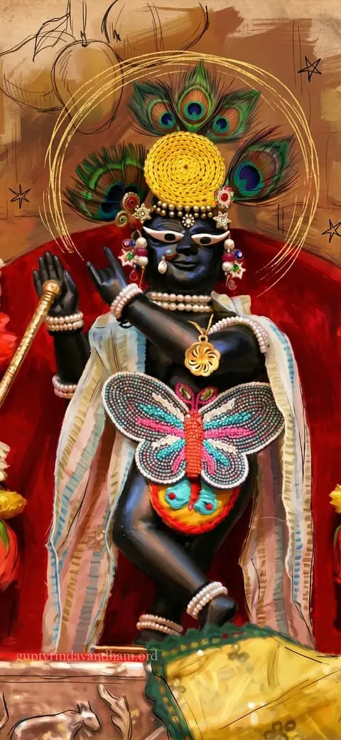 Radharaman Ji Butterfly Poshak Digital Art