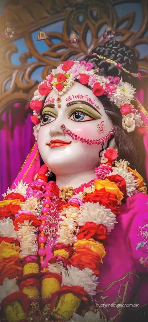 Radharani Pink Floral Gopa Darshan