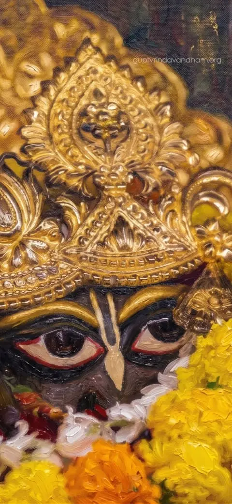 Giri Govardhan Netra Golden Crown Painting