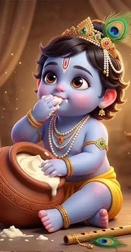 Bal Krishna Makhan Mishri Wallpaper