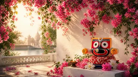 Jagannath Ji Bougainvillea Diya Sacred Art