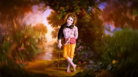 Lord Krishna Vrindavan Forest Art