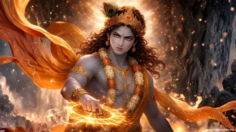 Krishna With Sudarshan Chakra Image