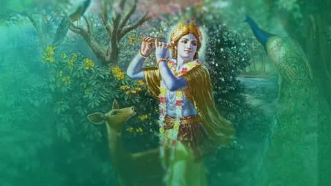Lord Krishna Flute With Deer