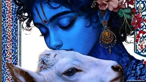 Lord Krishna With Cow Wallpaper