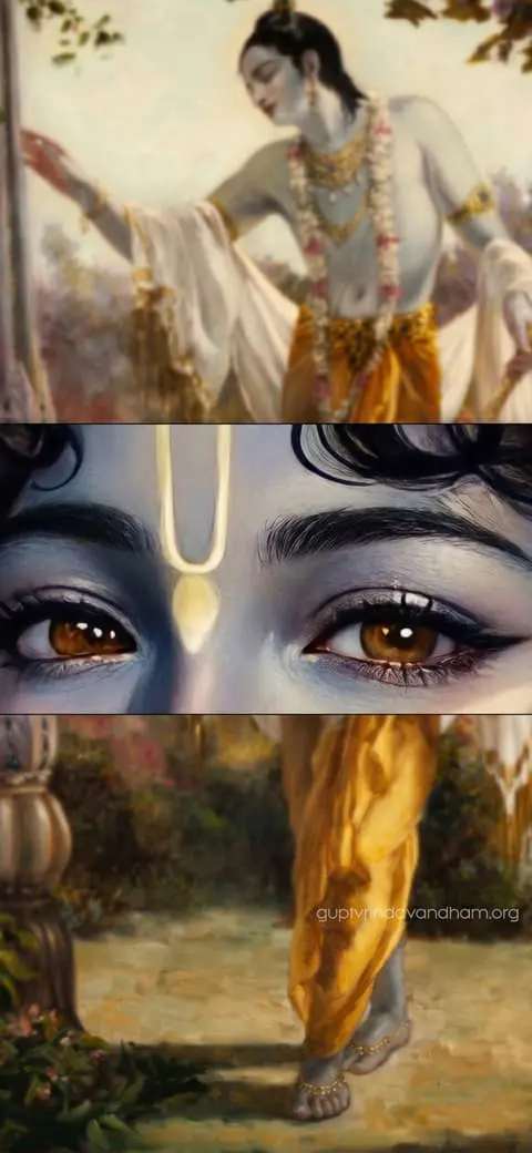Krishna Divine Eyes Triptych Art