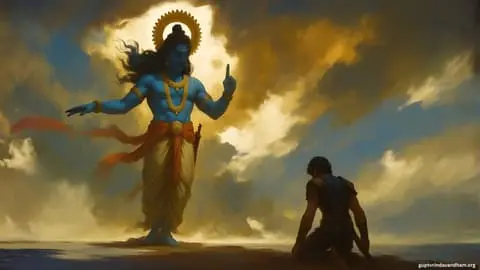 Krishna Vishwaroop Arjun Darshan Wallpaper