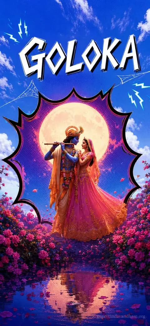 Radha Krishna Goloka Funky Pop Art