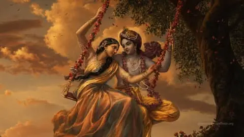 Radha Krishna Hindola Leela Painting