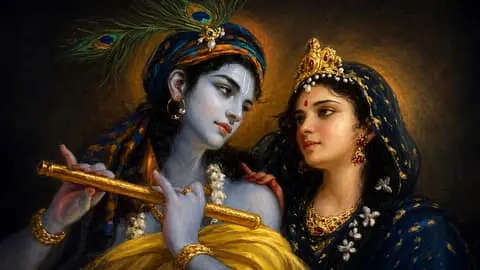 Radha Krishna Close Up Wallpaper