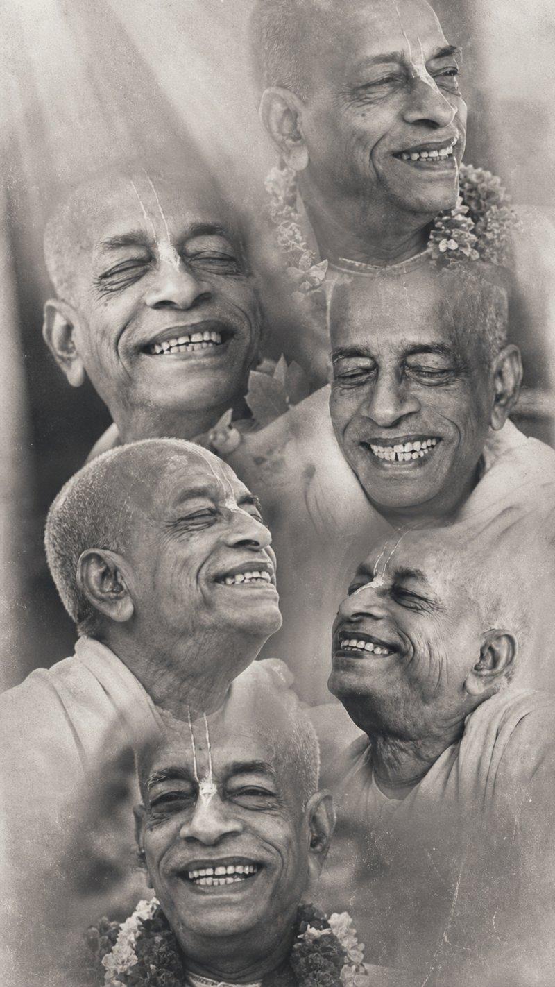 Srila Prabhupada Joyful Black White