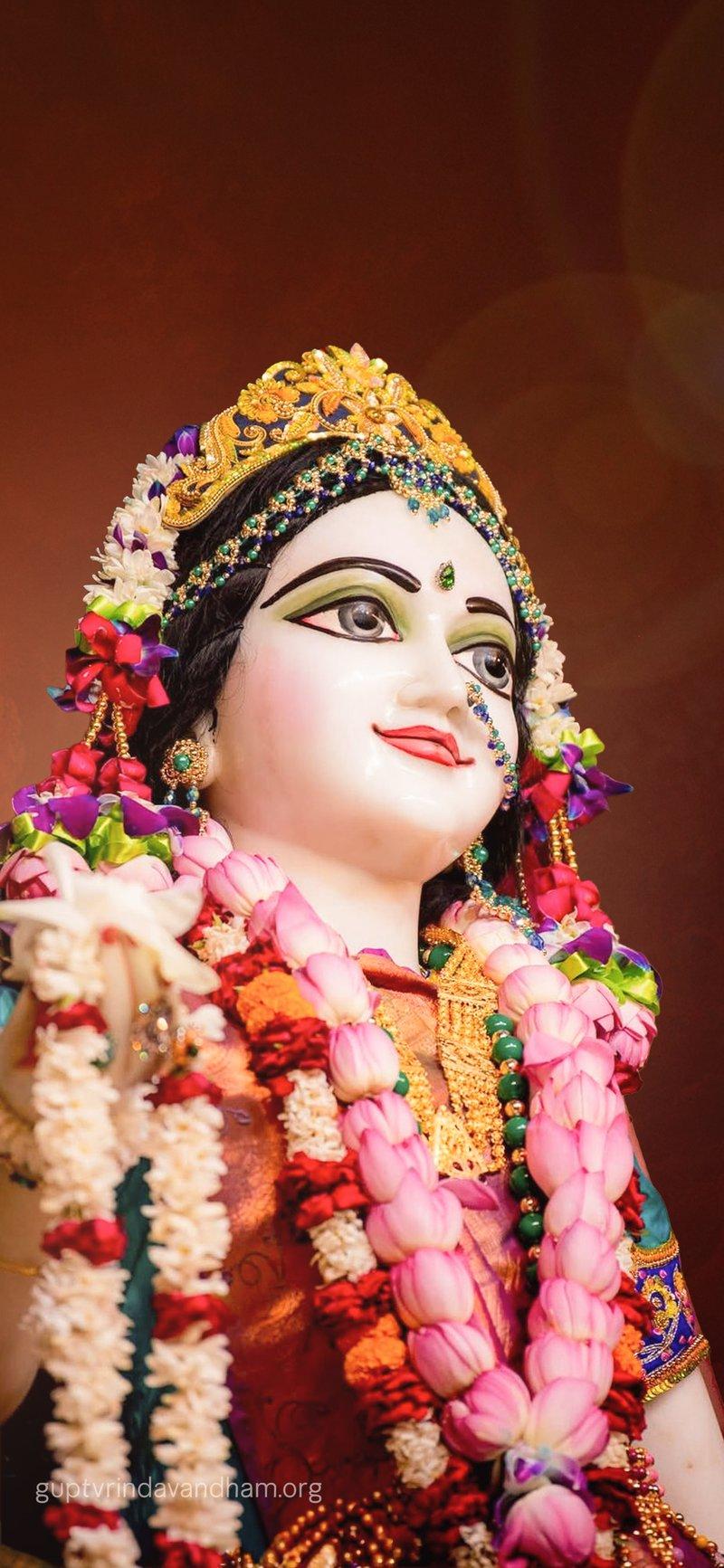 Radharani Lotus Pink Garland Darshan
