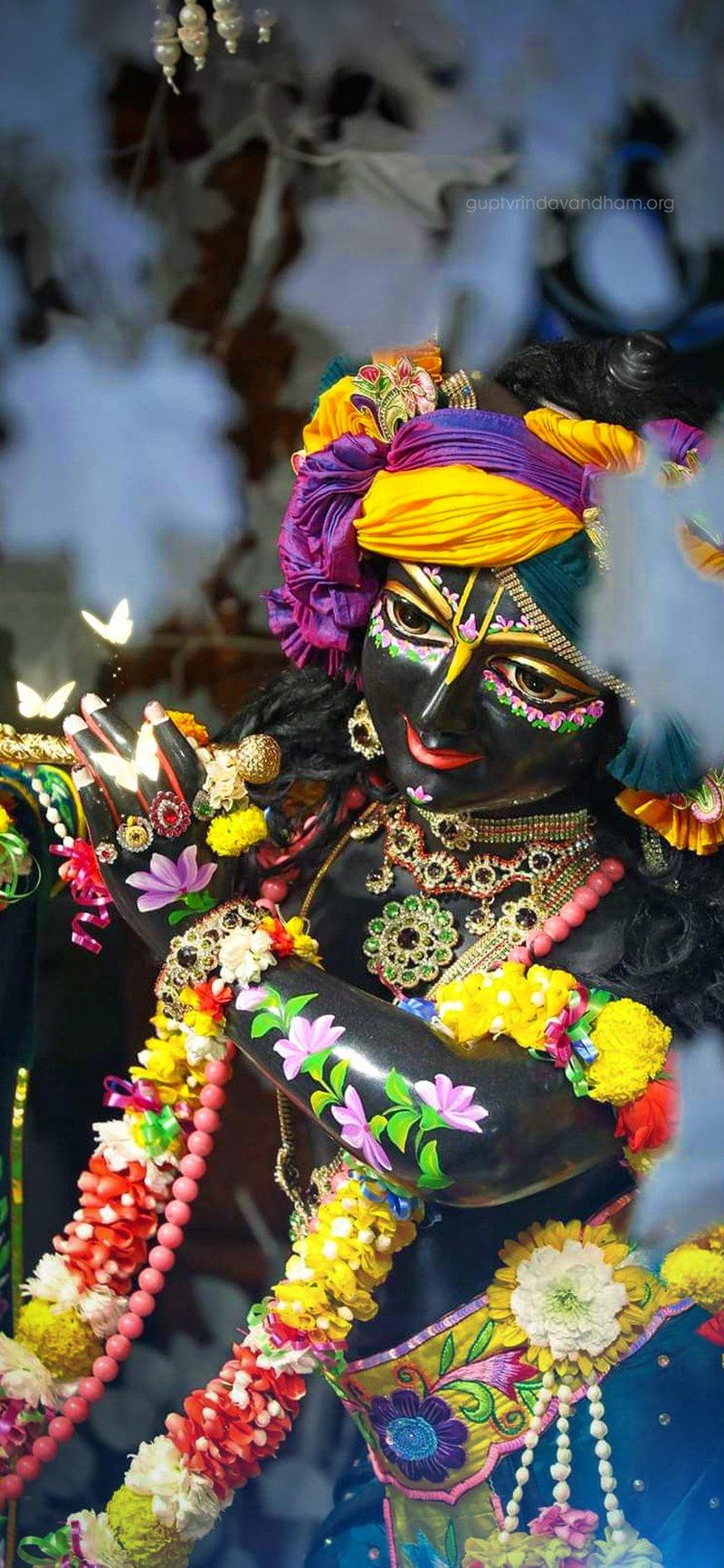 Krishna Ji Colorful Poshak Close Darshan