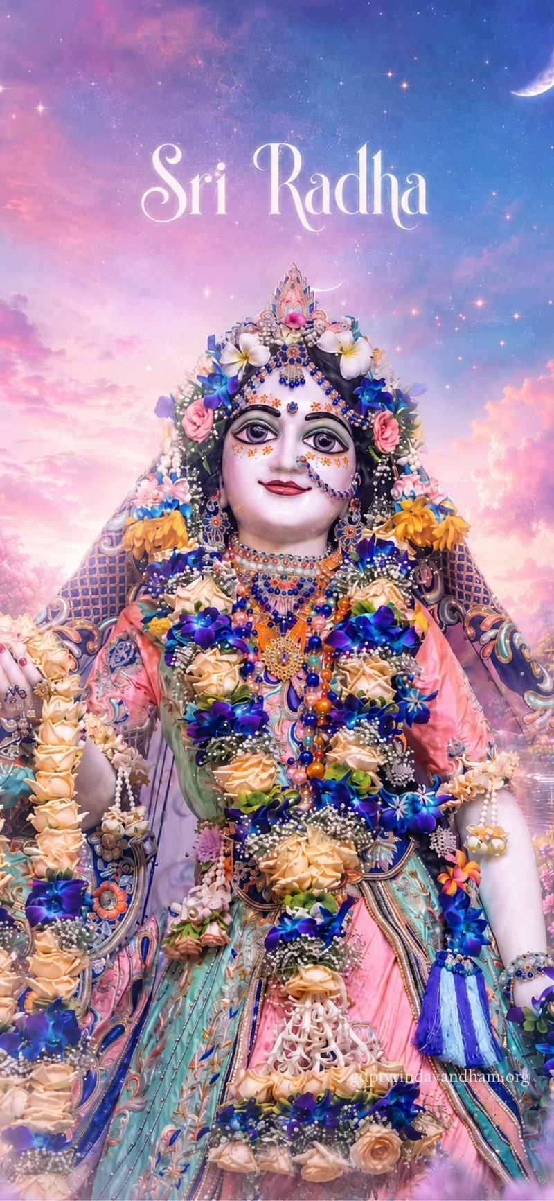 Radharani Blue Floral Starlit Sky Darshan