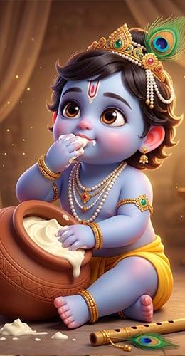 Bal Krishna Makhan Mishri Wallpaper