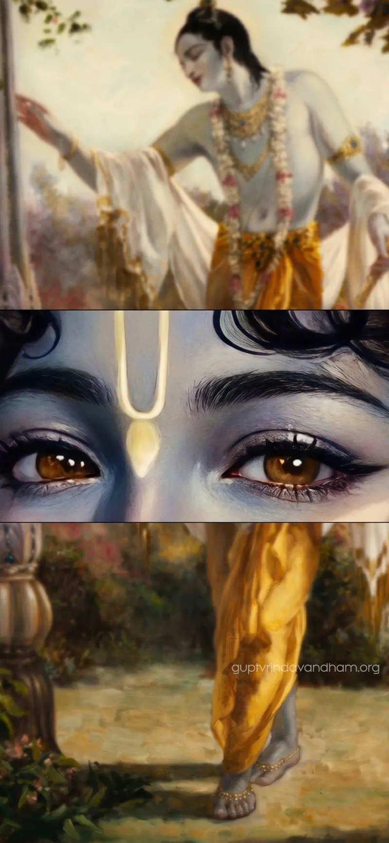 Krishna Divine Eyes Triptych Art