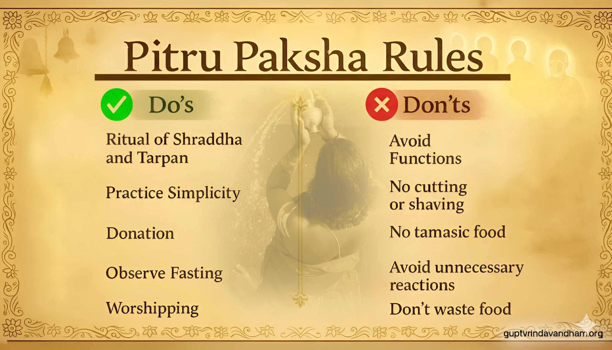 Pitru Paksha rules