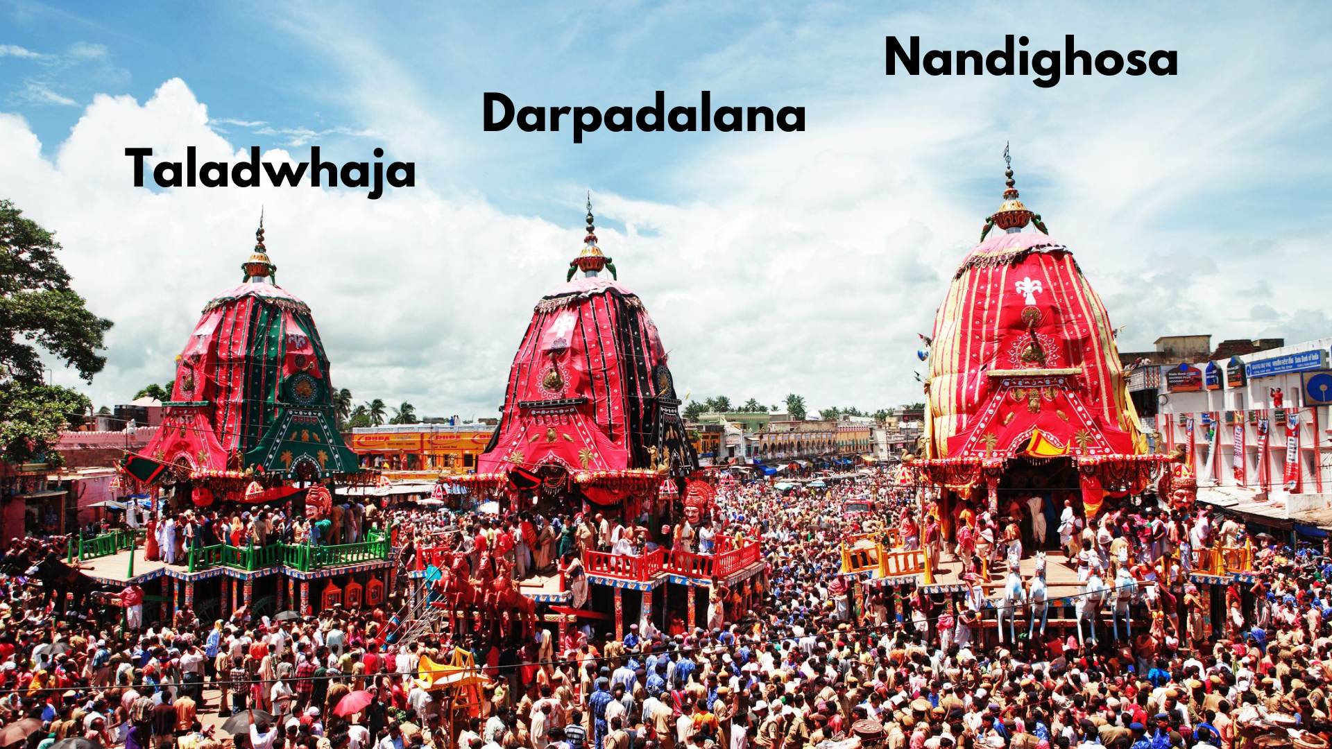 Chariots and their Names of chariots of Rajth yatra